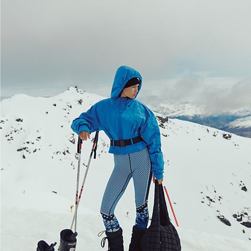 Free People CURRENT Vixen powder Blue ski jacket NWT size L